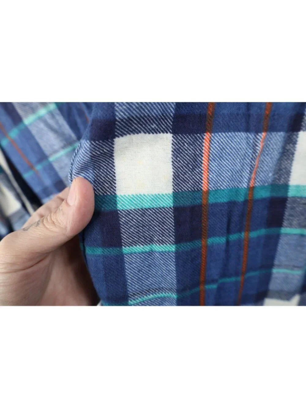 Vintage 70s Streetwear Mens Medium Faded Flannel Collared Button Shirt Plaid